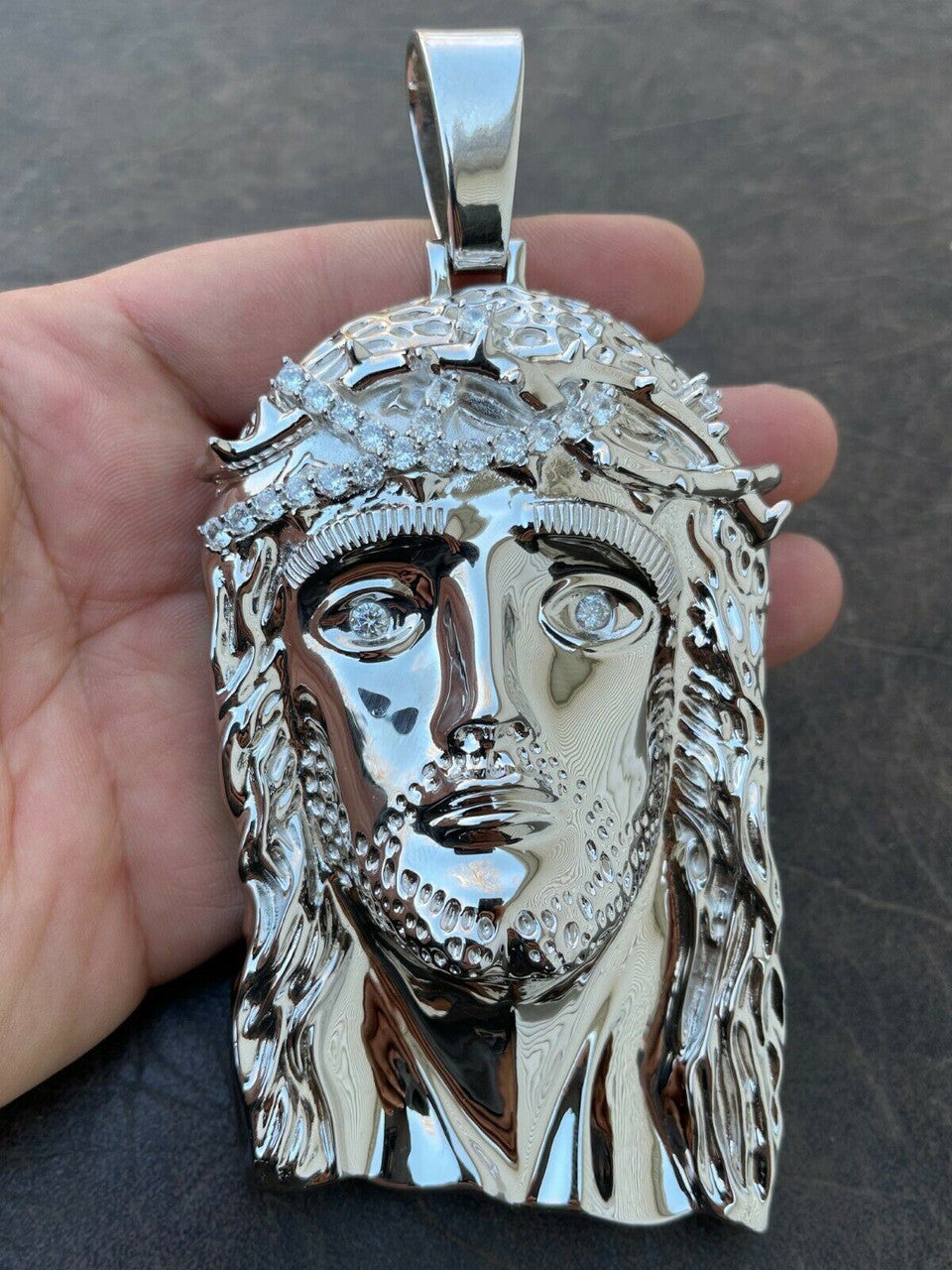 Italiano Silver, Inc HUGE 6 310 Gram ICED MOISSANITE 925 Silver Hip Hop Mens Jesus Piece Pendant