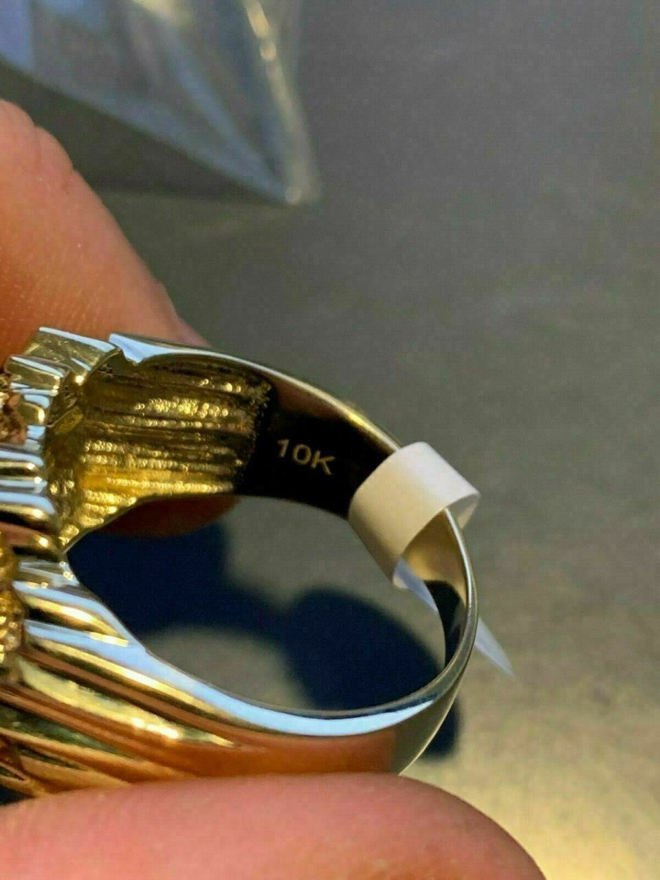 Italiano Silver, Inc Mens Solid 10k Yellow Gold Heavy Nugget Ring 11-13 Grams