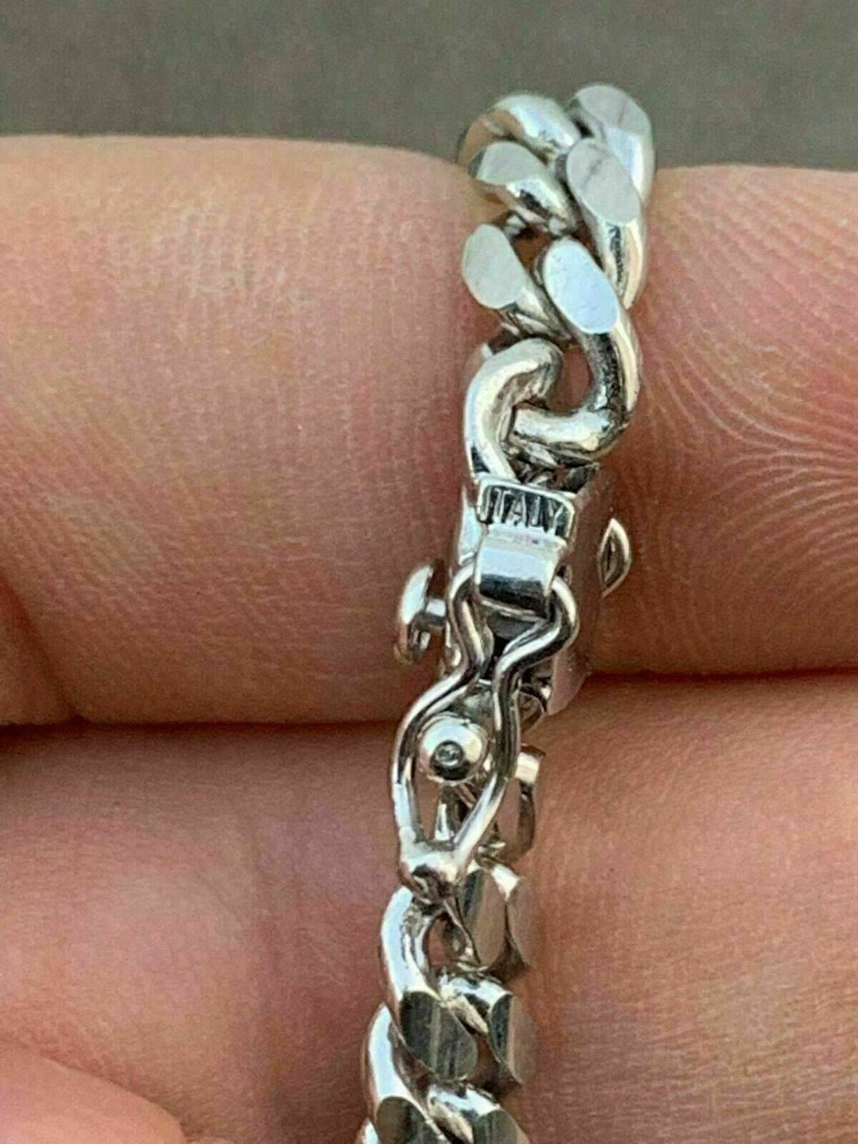 Italiano Silver, Inc Miami Cuban Link Chain Real Solid 925 Silver ITALY Heavy 6mm 18-30 Box Lock