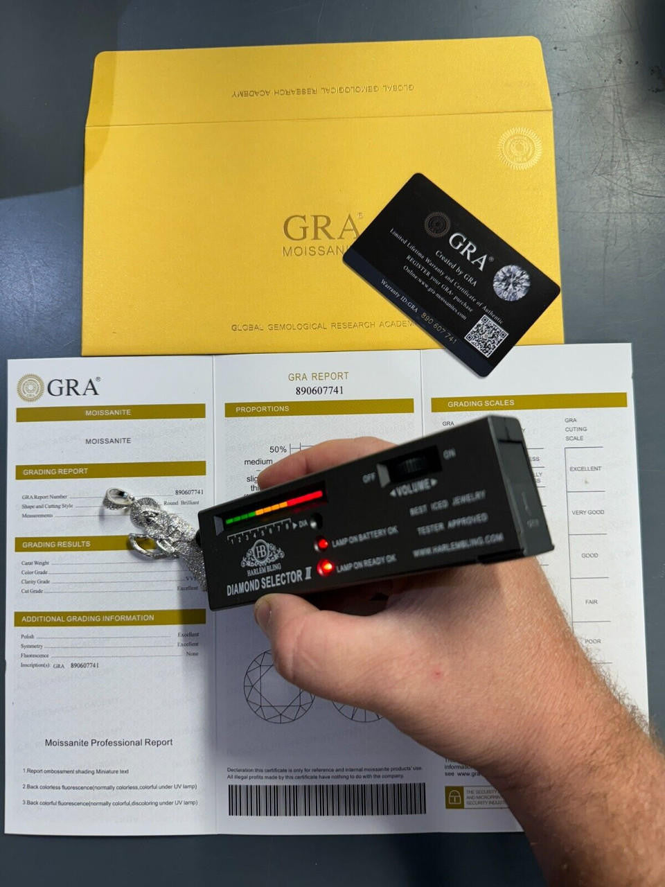 Large MOISSANITE Real 925 Silver / Gold Santa Muerte Grim Reaper Death Pendant