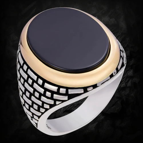 mens black onyx ring