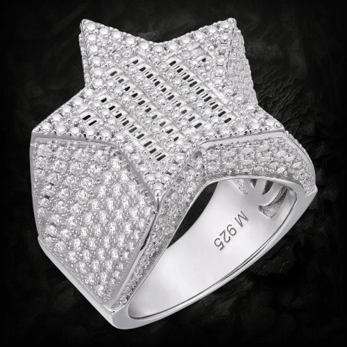 Iced out star ring