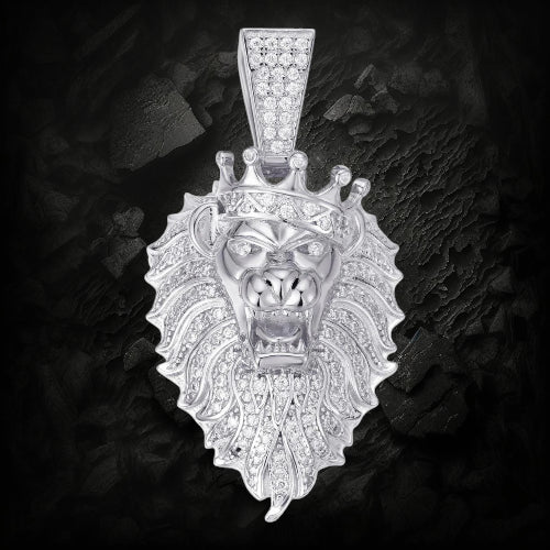 iced out lion pendant