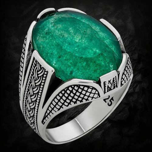 925 silver emerald ring