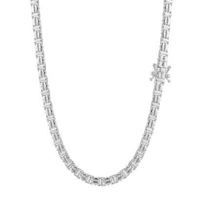 Roman Franco Byzantine Chain Necklace - 925 Sterling Silver - 18"-30" - 5.5mm