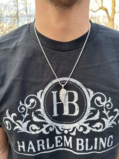 1.24ct Real Diamond Guardian Angel Wing Pendant Solid 14k Gold Necklace Pendant