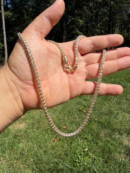 Ice Link Chain Necklace - 14k Gold Vermeil 925 Sterling Silver - 16"-30" - 4mm-5mm