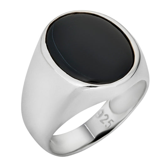 Shadow Boss Ring - 925 Silver - Genuine Black Onyx Stone