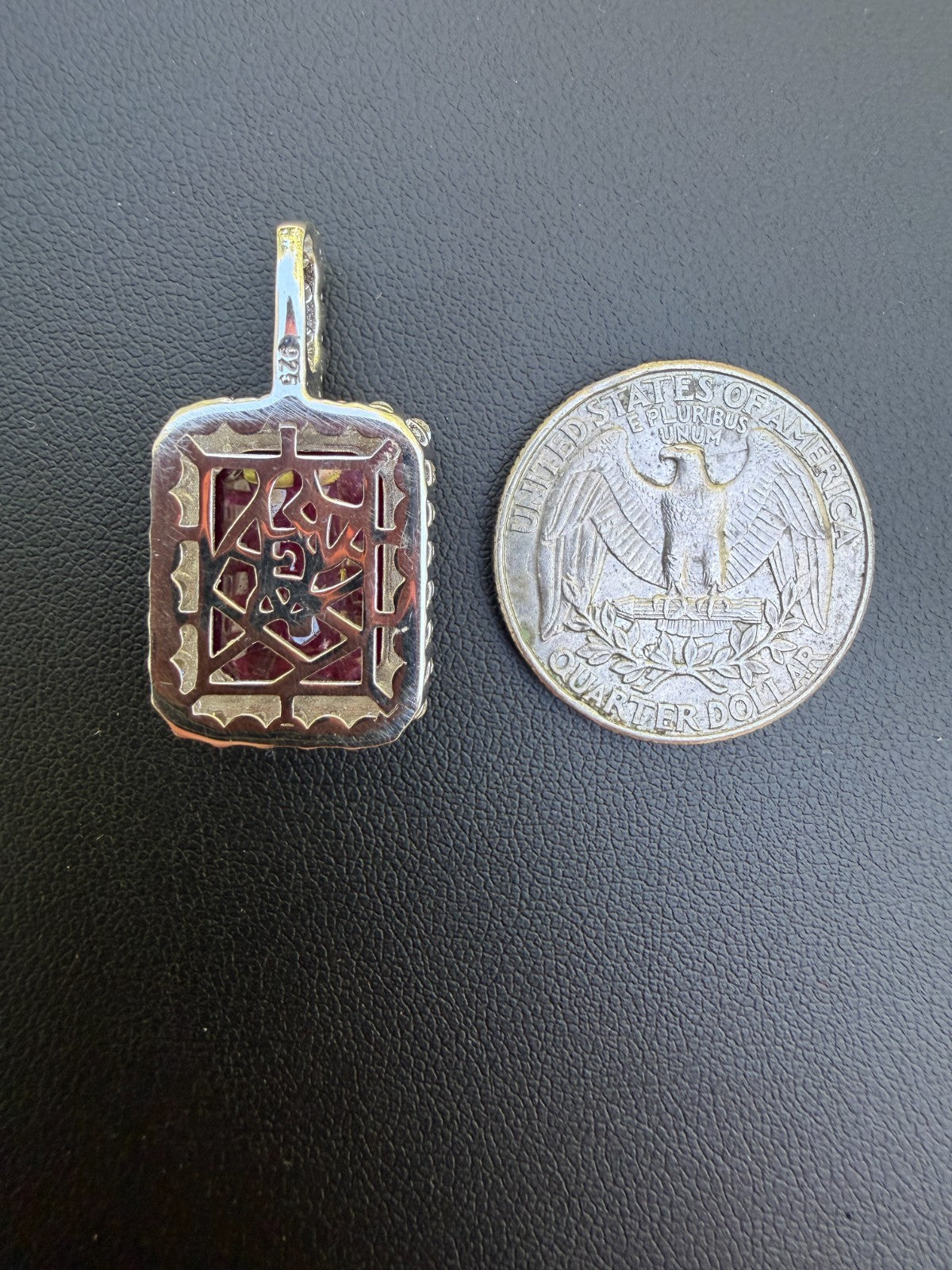 MOISSANITE Royalty Red Ruby Pendant - 925 Silver - Genuine Red Ruby Stone