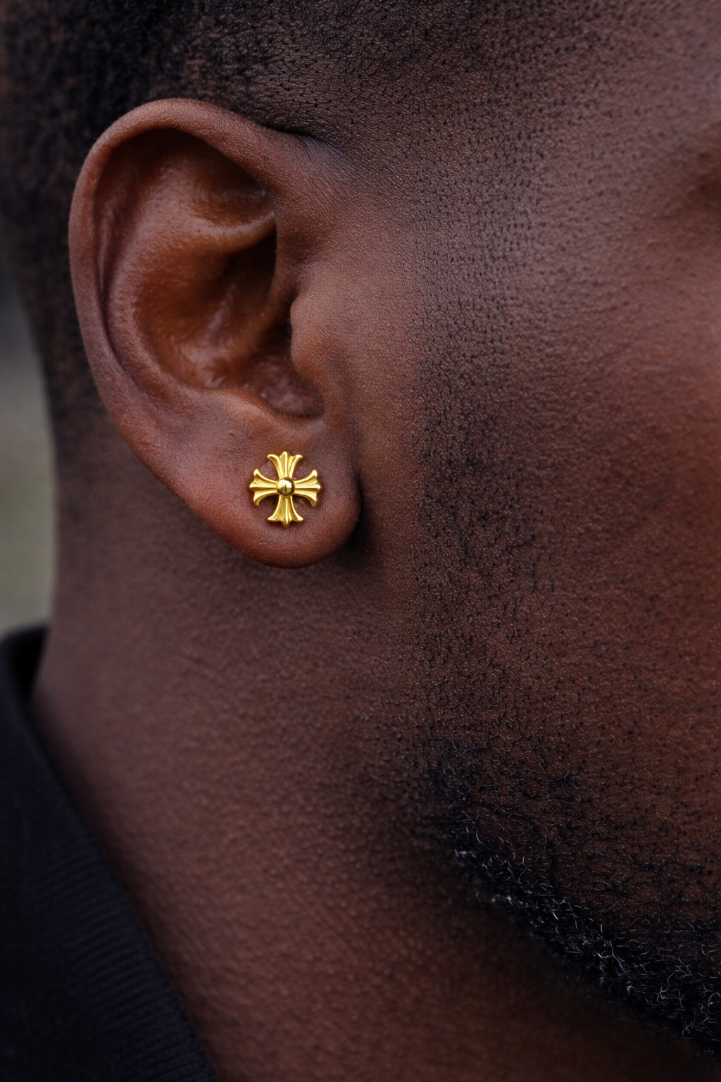 Hearts Of Chrome Cross Earrings - 14k Gold Vermeil 925 Silver - 8mm