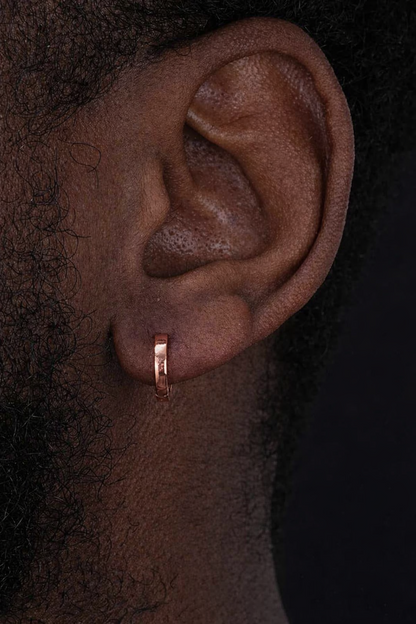 Plain Small Huggie Hoop Earrings - 14k Rose Gold Vermeil 925 Silver - 12.5mm