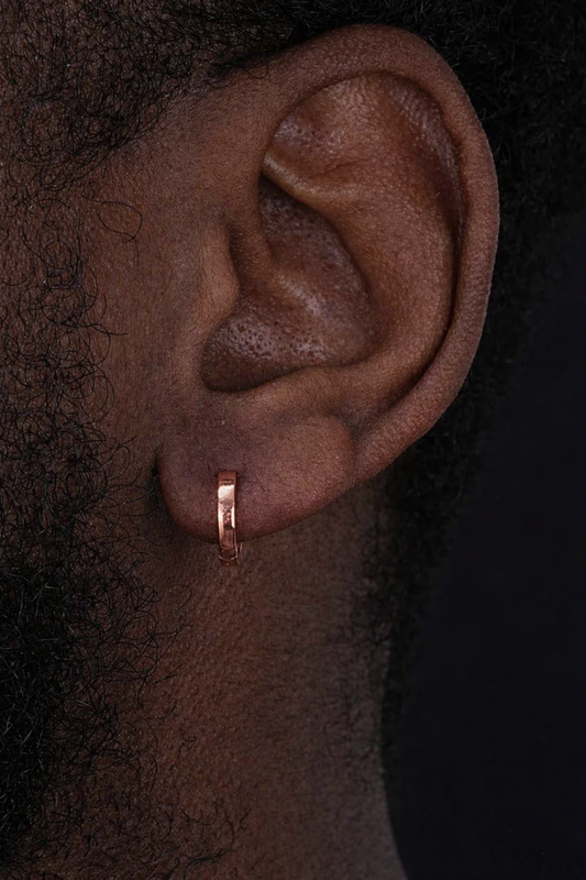 Plain Small Huggie Hoop Earrings - 14k Rose Gold Vermeil 925 Silver - 12.5mm