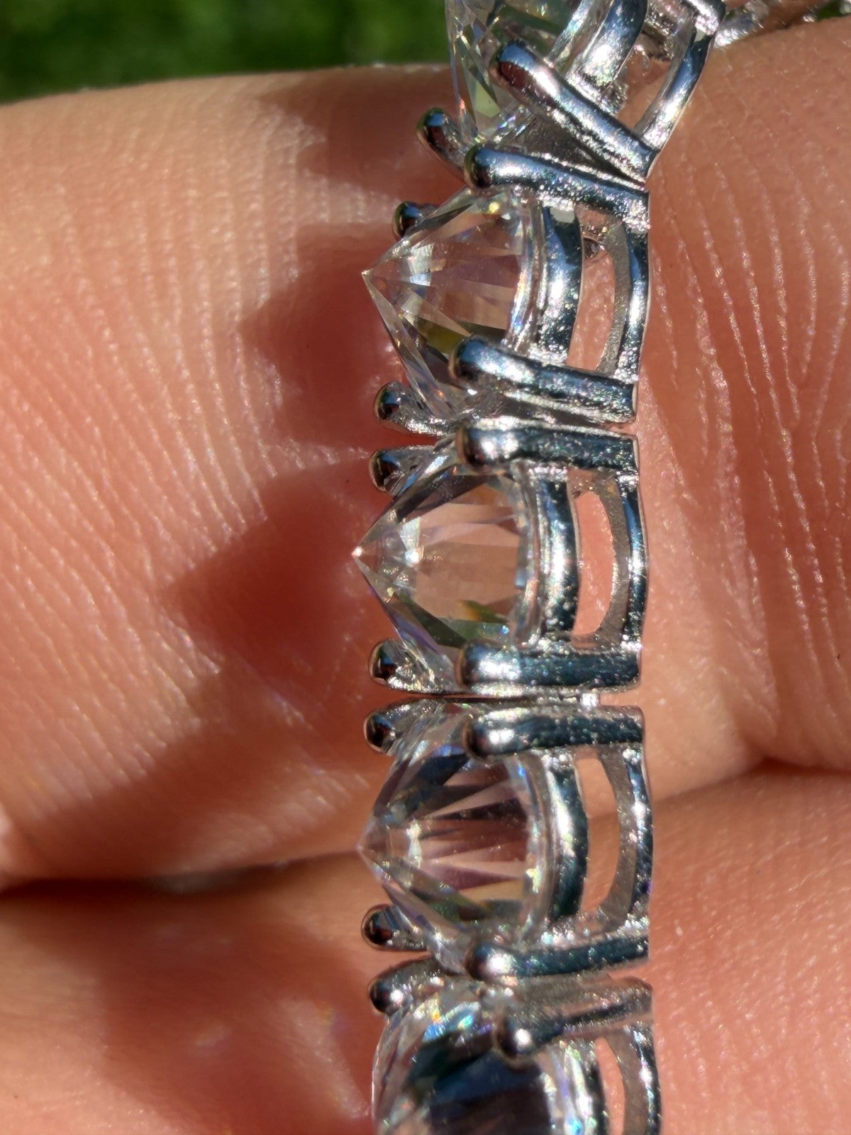 MOISSANITE Upside Down Reverse Set Tennis Chain Necklace Iced Out - 925 Silver - 5mm - 16"-30"
