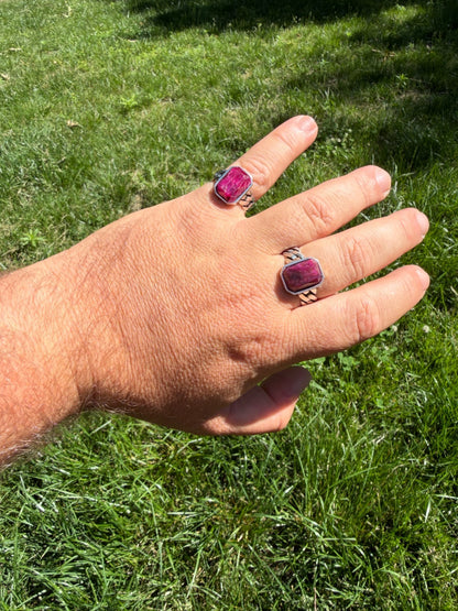 Havana Cuban Ring - 925 Silver - Genuine Red Ruby Stone