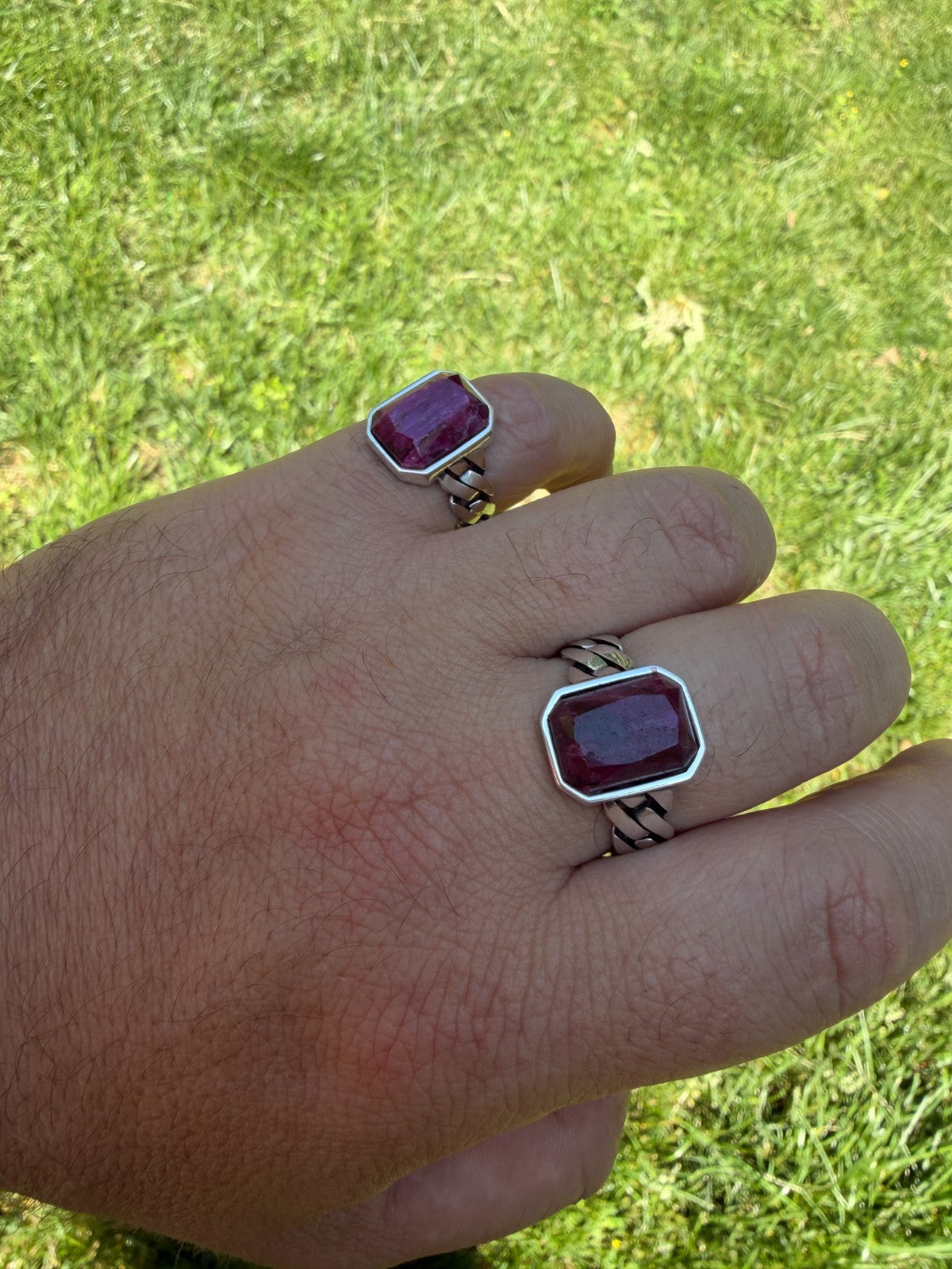 Havana Cuban Ring - 925 Silver - Genuine Red Ruby Stone