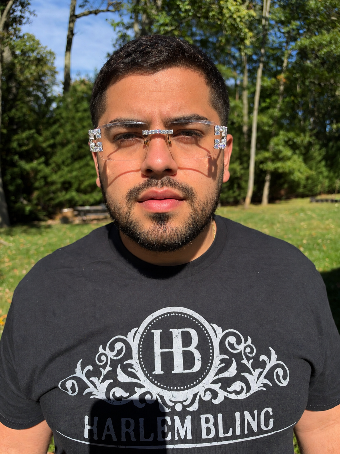 MOISSANITE Big Stone 15ct Iced Out Sunglasses - 925 Silver Buffs - Clear