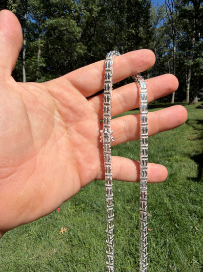 Roman Franco Byzantine Chain Necklace - 925 Sterling Silver - 18"-30" - 5.5mm