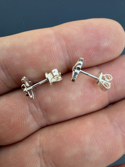 Hearts Of Chrome Cross Earrings - 925 Silver Oxidized - 8mm