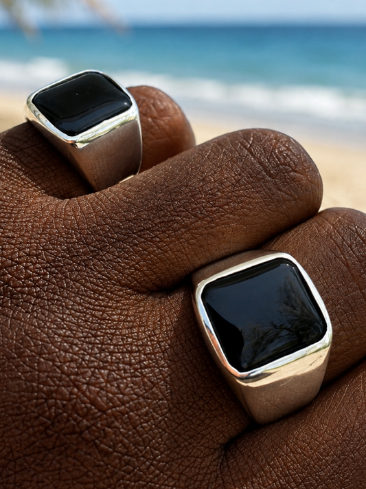 Midnight Don Ring - 925 Silver - Genuine Black Onyx Stone