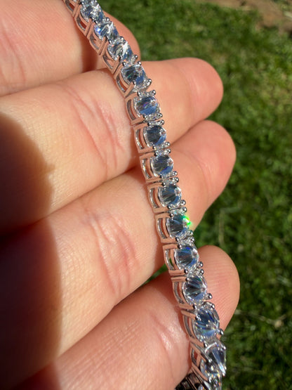 MOISSANITE Upside Down Set Reverse Set Tennis Bracelet Iced Out - 925 Silver - 5mm - 6-9"