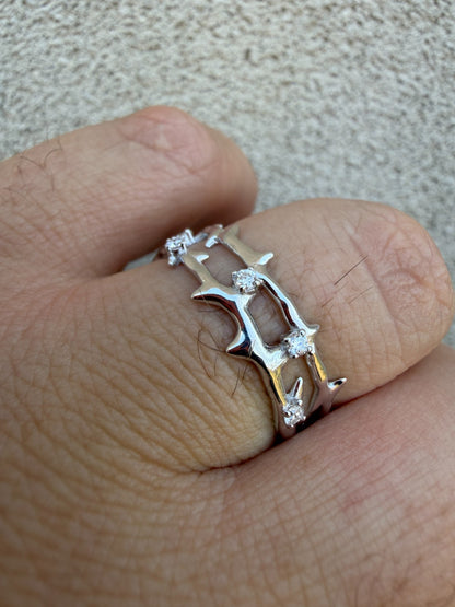 MOISSANITE Crown Of Thorns Eternity Band Ring - 925 Silver