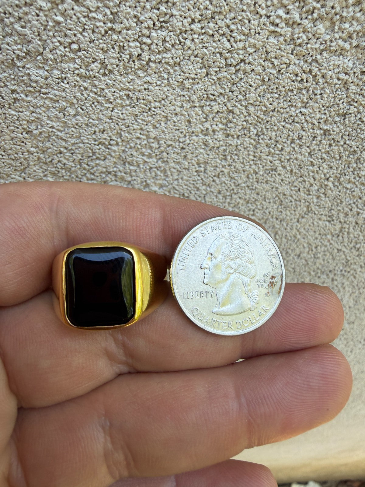 Midnight Don Ring - 14k Gold Vermeil 925 Silver - Genuine Black Onyx Stone