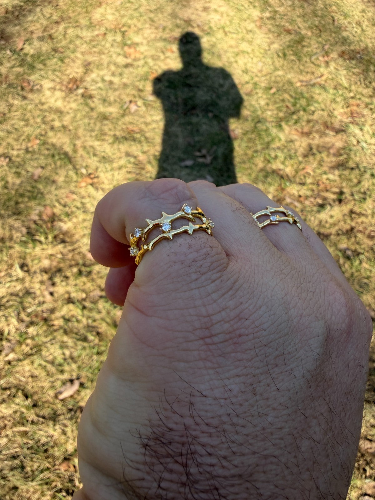 MOISSANITE Crown Of Thorns Eternity Band Ring - 14k Gold Vermeil 925 Silver