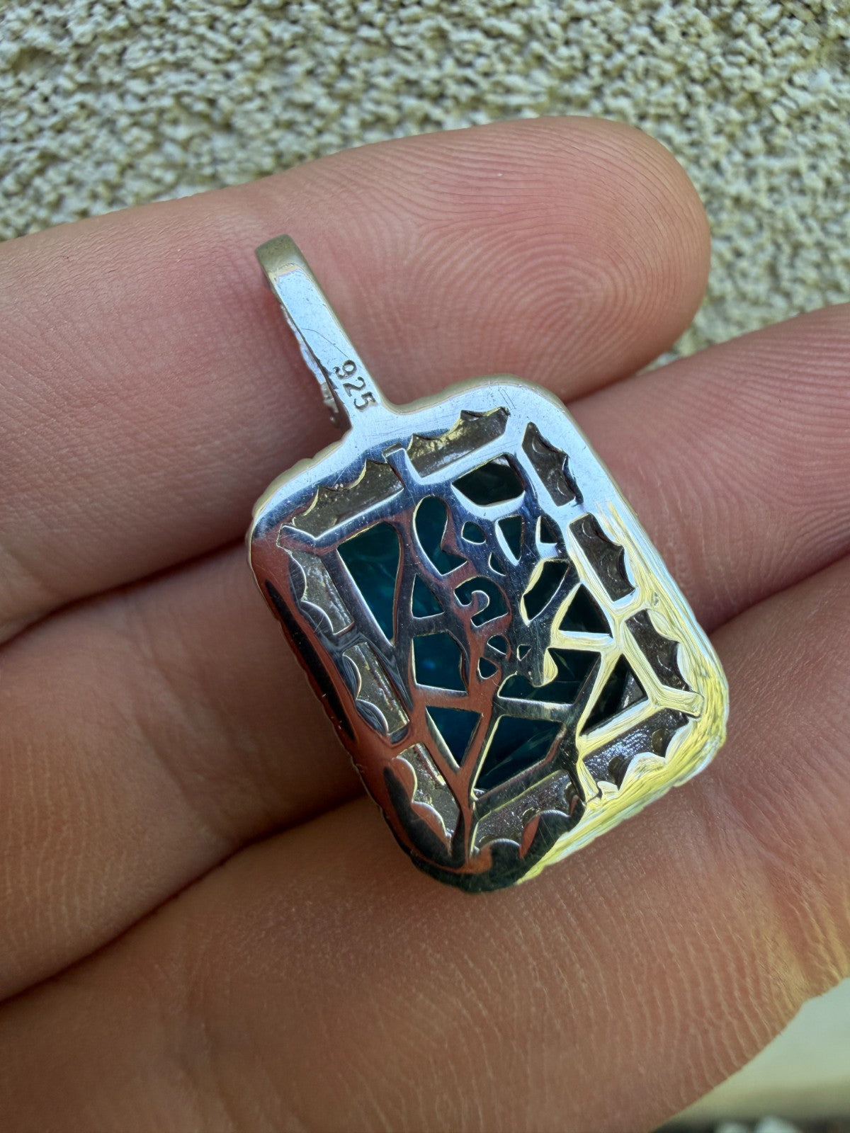 MOISSANITE Royalty Ocean Freeze Pendant - 925 Silver - Lab Aquamarine Stone