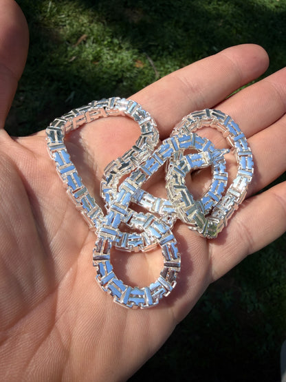 Roman Franco Byzantine Chain Necklace - 925 Sterling Silver - 18"-30" - 5.5mm