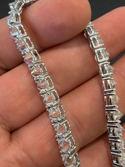 MOISSANITE Upside Down Set Reverse Set Tennis Bracelet Iced Out - 925 Silver - 5mm - 6-9"