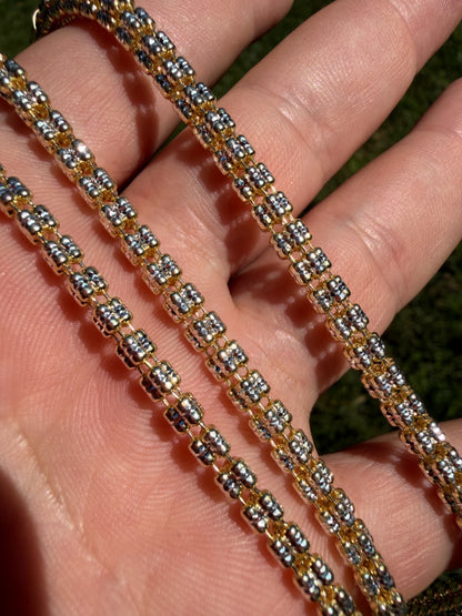 Ice Link Chain Necklace - 14k Gold Vermeil 925 Sterling Silver - 16"-30" - 4mm-5mm