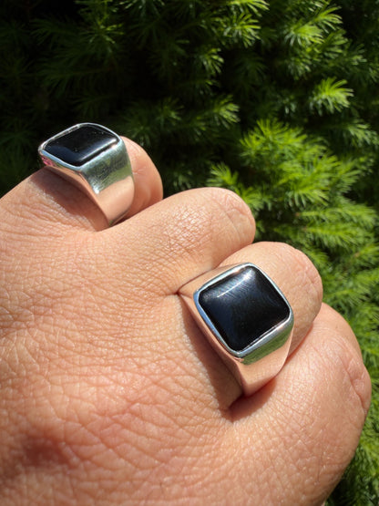 Midnight Don Ring - 925 Silver - Genuine Black Onyx Stone