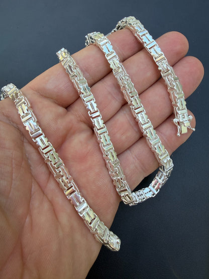 Roman Franco Byzantine Chain Necklace - 925 Sterling Silver - 18"-30" - 5.5mm