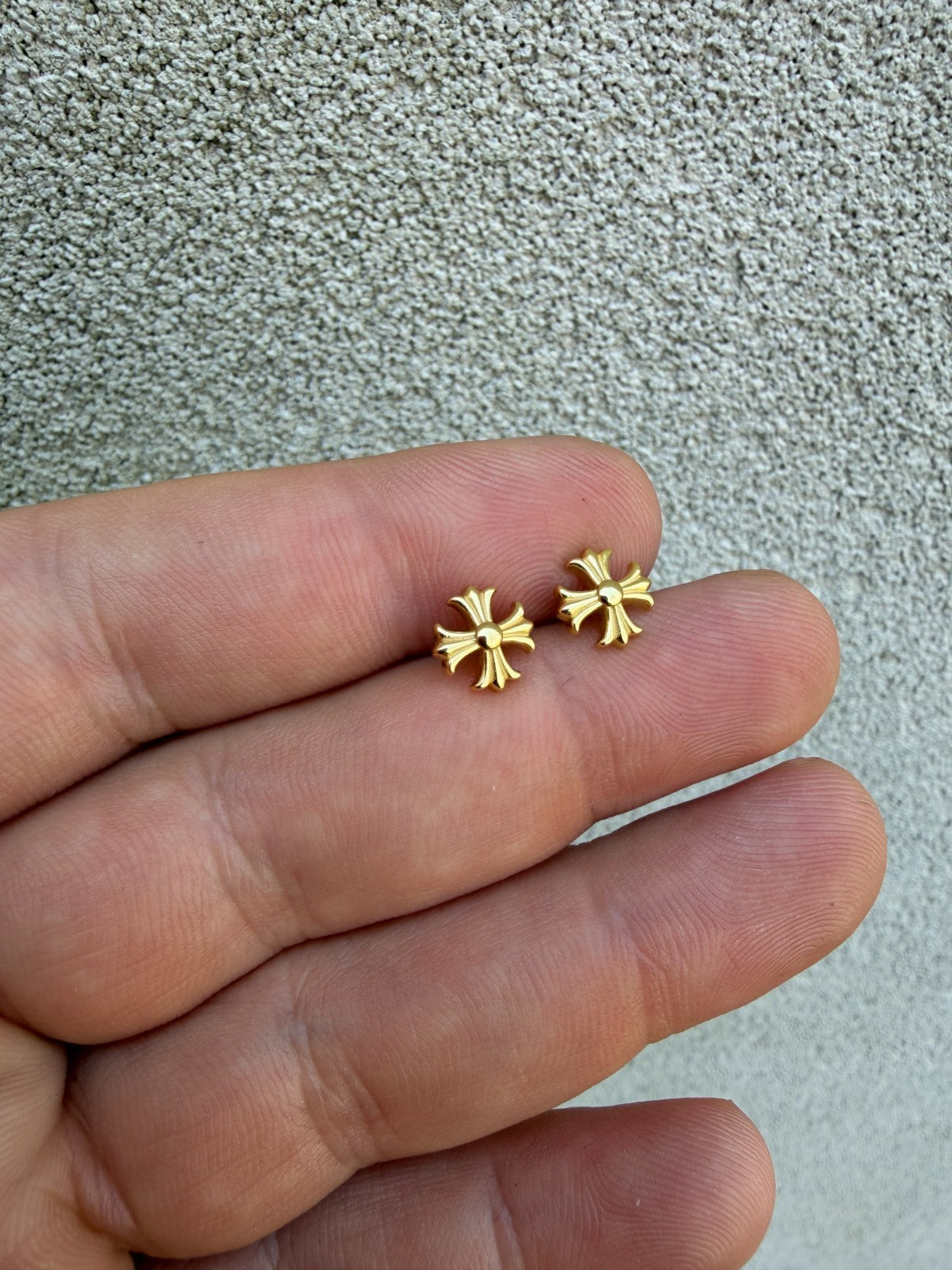 Hearts Of Chrome Cross Earrings - 14k Gold Vermeil 925 Silver - 8mm