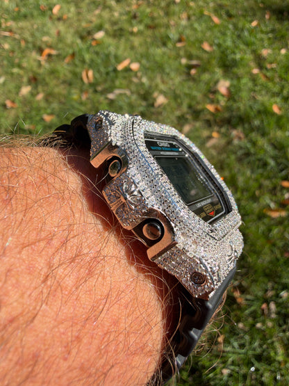 MOISSANITE Real 925 Silver Iced Casio G Shock DW-5600UE Cross Hip Hop Watch