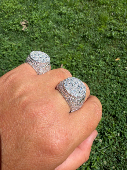 MOISSANITE Moses Upside Down Mosaic Set Iced Out Ring - 925 Silver