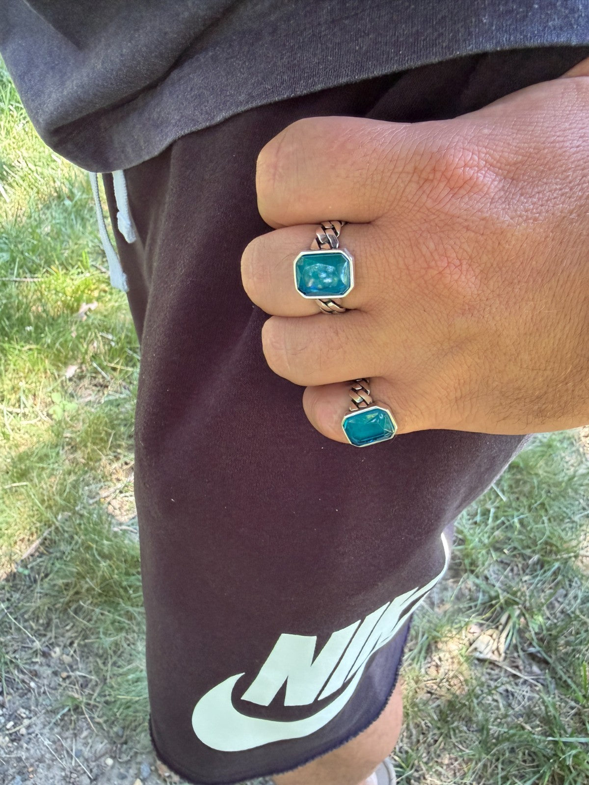 Havana Cuban Ring - 925 Silver - Lab Aquamarine Stone