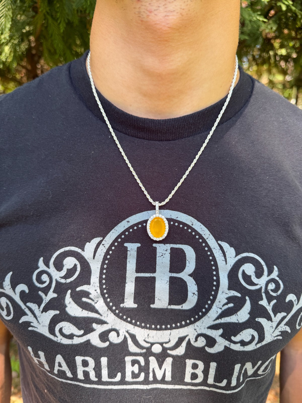 MOISSANITE Royalty Honey Pendant - 925 Silver - Oval Genuine Yellow Sapphire Stone