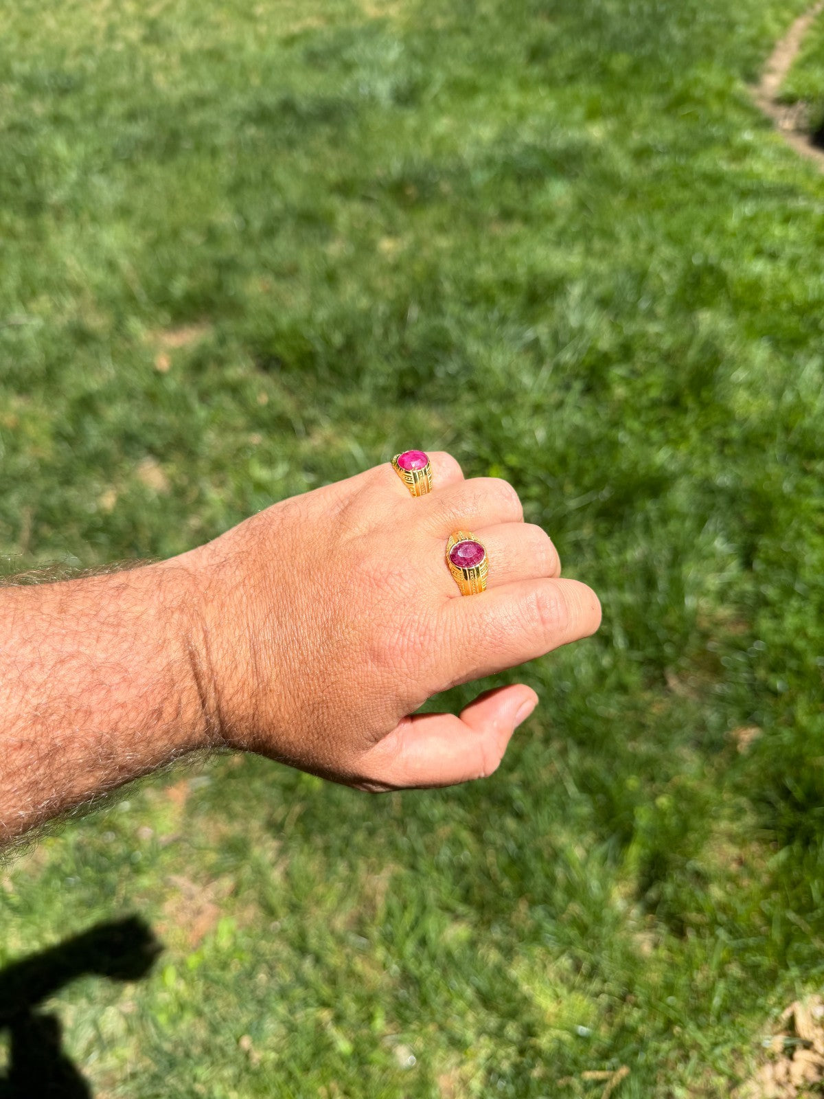Royal Dynasty Ring - 14k Gold Vermeil 925 Silver - Genuine Red Ruby Stone