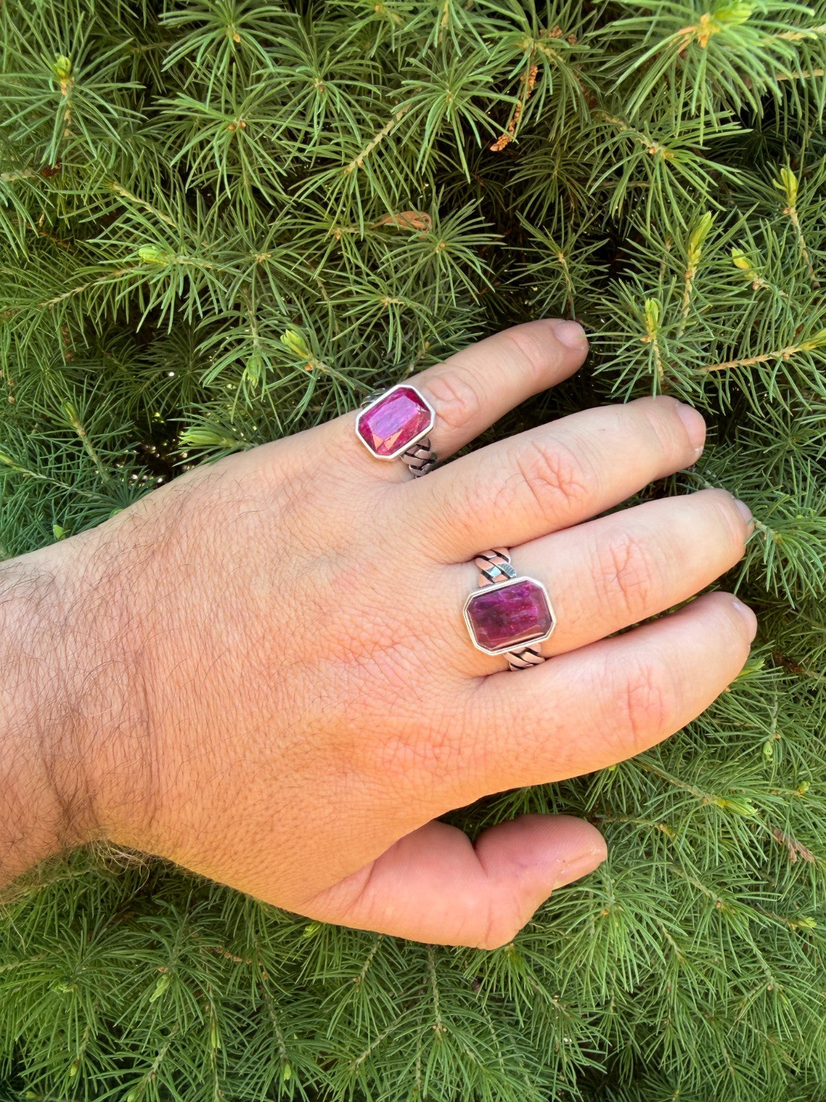 Havana Cuban Ring - 925 Silver - Genuine Red Ruby Stone
