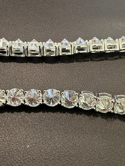 MOISSANITE Upside Down Set Reverse Set Tennis Bracelet Iced Out - 925 Silver - 5mm - 6-9"
