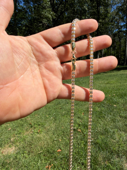 Ice Link Chain Necklace - 14k Gold Vermeil 925 Sterling Silver - 16"-30" - 4mm-5mm