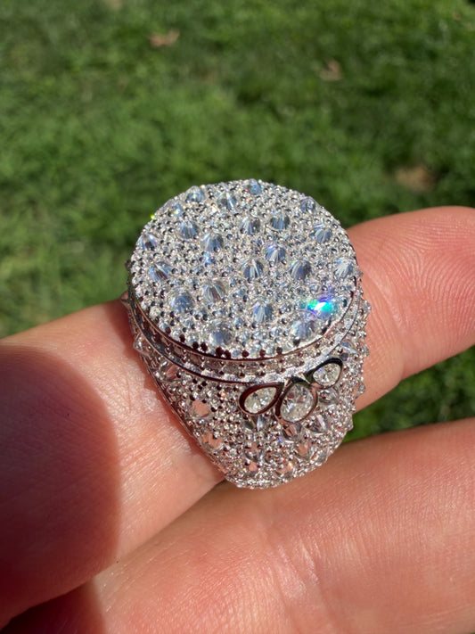 MOISSANITE Moses Upside Down Mosaic Set Iced Out Ring - 925 Silver