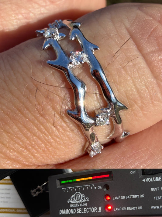 MOISSANITE Crown Of Thorns Eternity Band Ring - 925 Silver