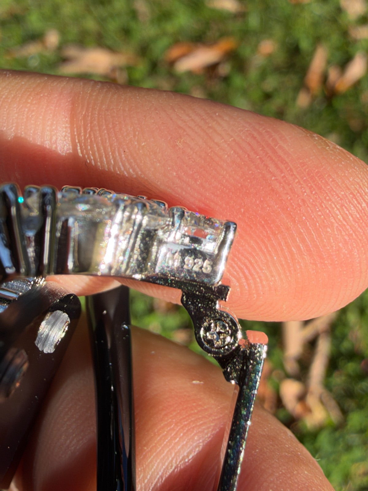 MOISSANITE Big Stone 15ct Iced Out Sunglasses - 925 Silver Buffs - Black