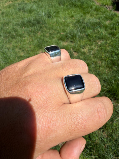 Midnight Don Ring - 925 Silver - Genuine Black Onyx Stone
