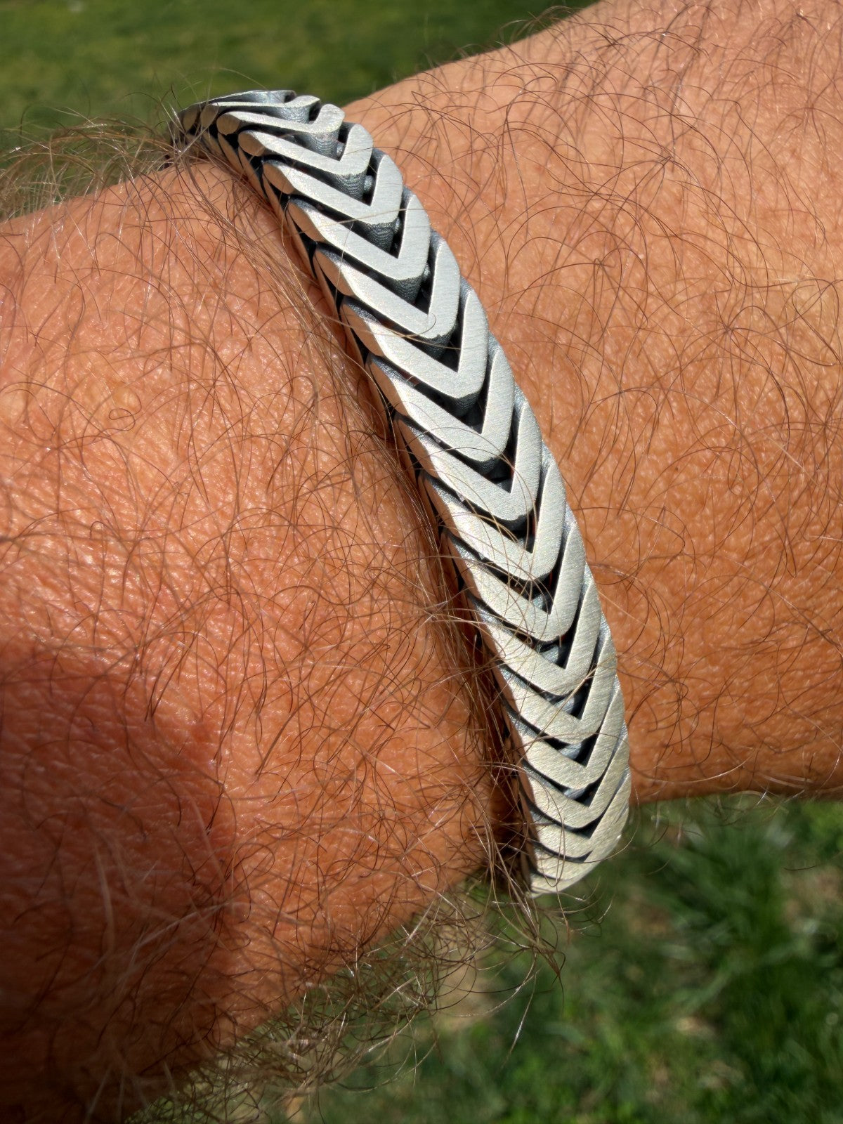 Custom 3 Link Miami Cuban Python Bracelet - Oxidized 925 Sterling Silver - 8.5" - 12mm
