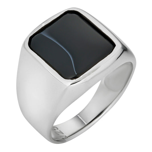 Midnight Don Ring - 925 Silver - Genuine Black Onyx Stone