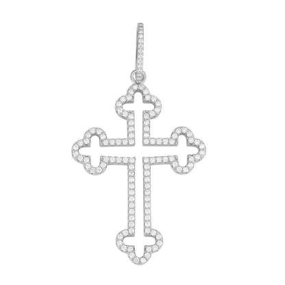 MOISSANITE Gothic Cross Cutout Pendant - 925 Silver - 3 Sizes 1.33"-3"