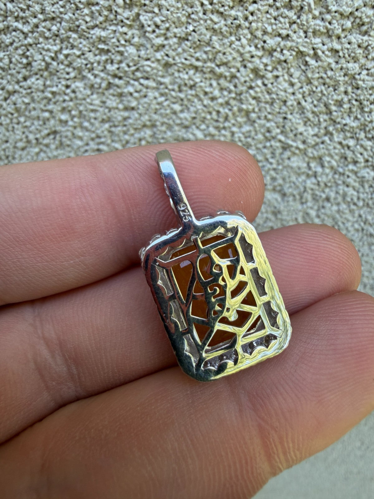 MOISSANITE Royalty Honey Pendant - 925 Silver - Genuine Yellow Sapphire Stone